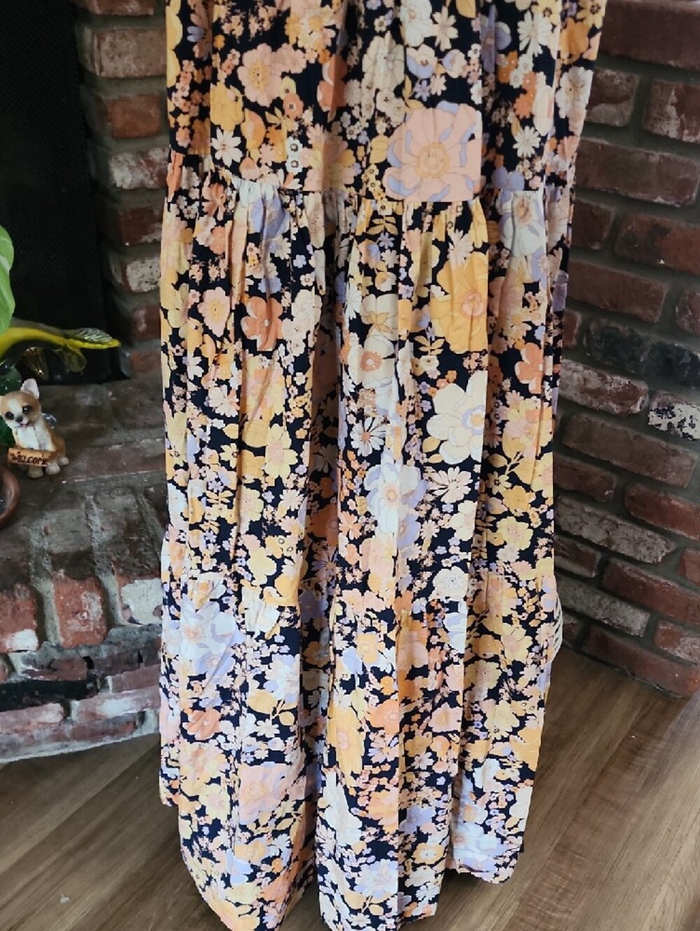 NWOT Free People Floral Tiered Maxi Oversized Dress Boho Cottagecore Prairie - Picture 4 of 8
